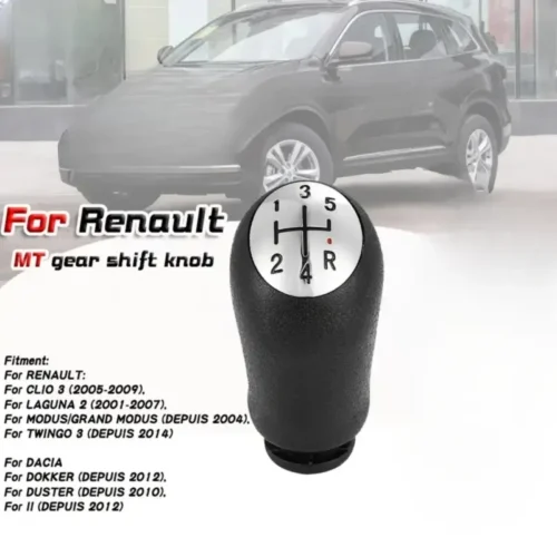 Pomello Cambio Manuale 5 Marce per Scenic 2 Megane 2 Clio 3 III con Adattatore