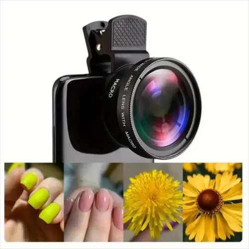 Lente Grandangolo e Macro 37mm 0.45X in ABS a Clip per Smartphone