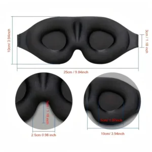 Mascherina per Dormire in Memory Foam Universale 3D Zero Pressione Morbida