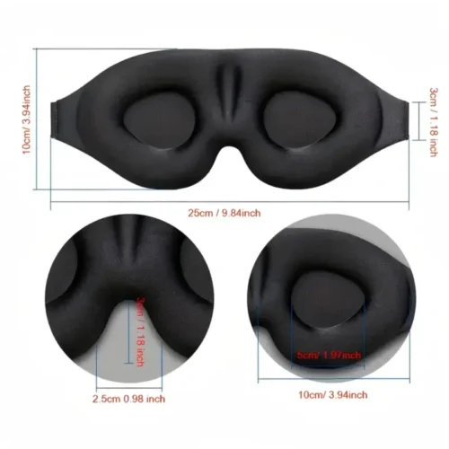 Mascherina per Dormire in Memory Foam Universale 3D Zero Pressione Morbida