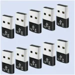 3Pzi Adattatori da USB A Maschio a USB C Femmina per Tutti gli Smartphone