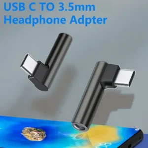 Adattatore Angolare USB C a 3.5mm Auricolari Chip DAC a Gomito 90 Gradi