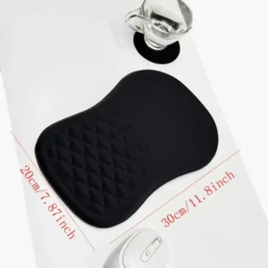 Tappetino Ergonomico in Silicone per Mouse Antiscivolo Supporto Polso Nero