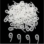 100Pzi Anelli per Tende da Doccia a Forma di G Plastica Bianca Ganci Asta