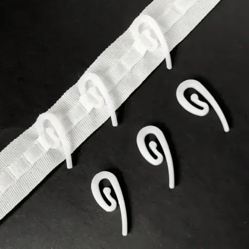 100Pzi Anelli per Tende da Doccia a Forma di G Plastica Bianca Ganci Asta