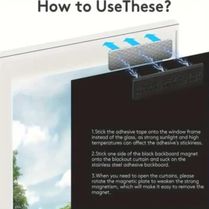 Set 8Pzi Dispositivo Chiusura Magnetica Tende Adesivo 45mm Fermaglio