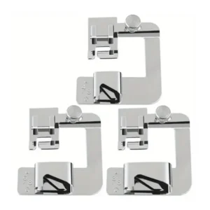 Set 3Pzi Piedini per Macchina da Cucire Domestica Orli Arrotolati 4/8 6/8 8/8