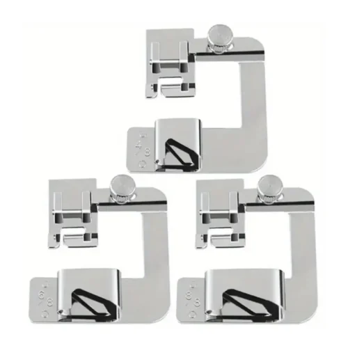 Set 3Pzi Piedini per Macchina da Cucire Domestica Orli Arrotolati 4/8 6/8 8/8