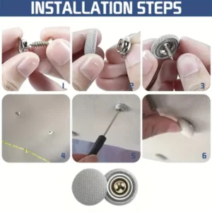 Set 30Pzi Borchie a Vite Riparazione Tetto Auto a Scatto in Nylon Grigie Capote