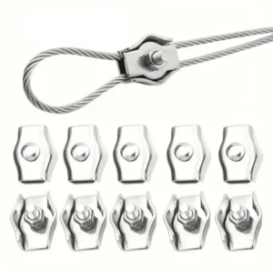 15pz Morsetti per Cavi in Acciaio Inox per Filo Stendibiancheria 3mm Clampi