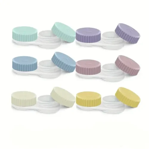 12Pzi Colori Assortiti Custodie Lenti a Contatto Macaron da Viaggio Coperchio