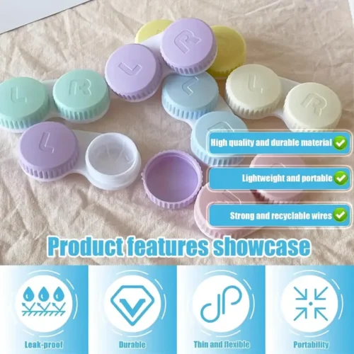12Pzi Colori Assortiti Custodie Lenti a Contatto Macaron da Viaggio Coperchio