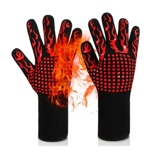 Guanti da Grigliata Barbecue Resistenti al Calore in Silicone Antiscivolo Forno