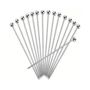 7Pzi Spiedini da Cocktail in Acciaio Inox Stuzzicadenti Riutilizzabili Martini