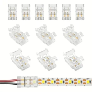 12Pzi Mini Connettori LED 8mm 2 Pin per Strisce LED Connettore Rapido