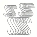 Lotto 10Pzi Ganci a Forma di S in Acciaio Inox Cucina Bagno Appendini 7cm