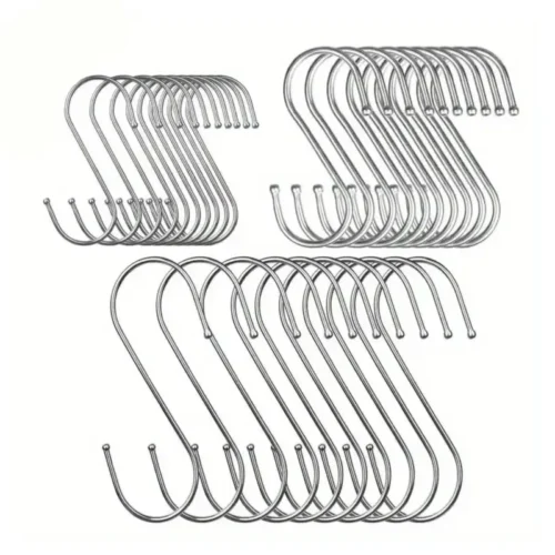 Lotto 10Pzi Ganci a Forma di S in Acciaio Inox Cucina Bagno Appendini 7cm