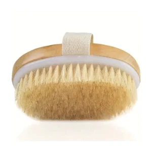 Spazzola Corpo a Secco Legno Setole Naturali Massaggiatore Esfoliante Scrub