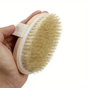 Spazzola Corpo a Secco Legno Setole Naturali Massaggiatore Esfoliante Scrub