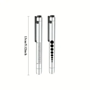 Penna Torcia LED Ricaricabile Compatta Pupillomento Righello Alta Intensità Nera