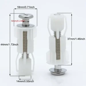 2 Coppie Viti di Fissaggio per WC Copriwater Espansione Nylon Sedile Gomma