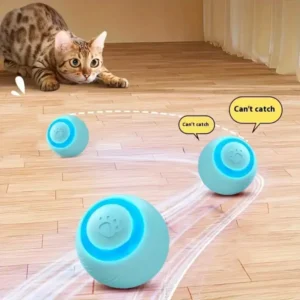 Pallina Rotante Blue Automatica in Silicone per Cani e Gatti Ricaricabile