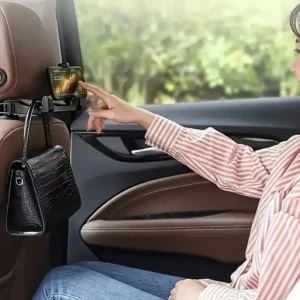 SUPPORTO PORTA CELLULARE SMARTPHONE PER AUTO GANCIO POGGIATESTA SEDILE POSTERIOR