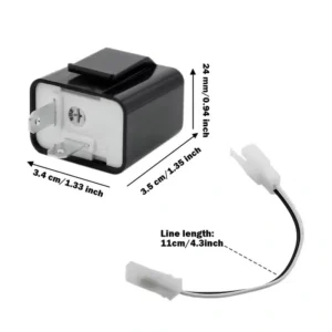 Relè Lampeggiatore 12V DC con Frequenza Regolabile 2 Pin per Freccia Moto