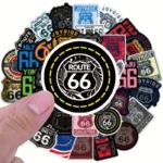 50pz adesivi vintage Route 66 stradale moto auto laptop bottiglie acqua