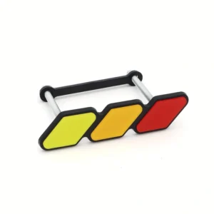 Emblema grill tricolore giallo accessori auto camion compatibile Toyota