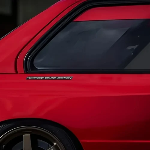 1pzo adesivo performance rosso con emblema limitato parafango auto moto