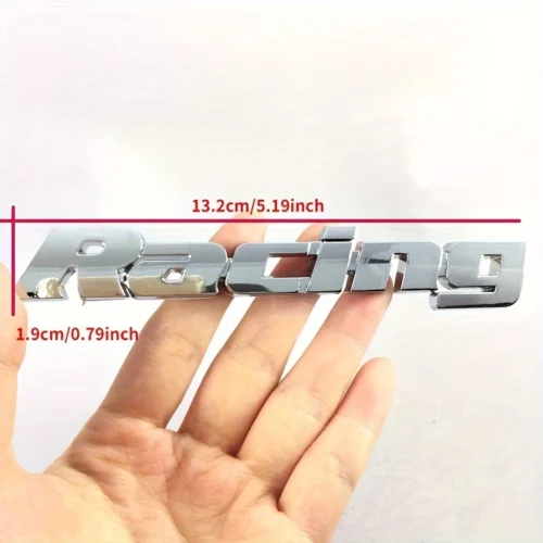 1pz adesivo metallo auto racing rosso decalcomania 3D bagagliaio universale