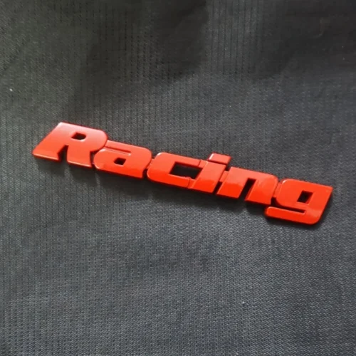 1pz adesivo metallo auto racing rosso decalcomania 3D bagagliaio universale
