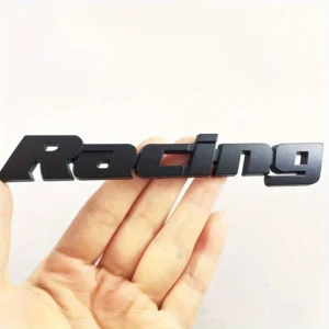 1pz adesivo metallo auto racing NERO decalcomania 3D bagagliaio universale