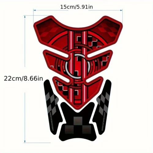 Adesivo serbatoio gel 2D piatto rosso moto BMW S1000RR R1250GS F700GS