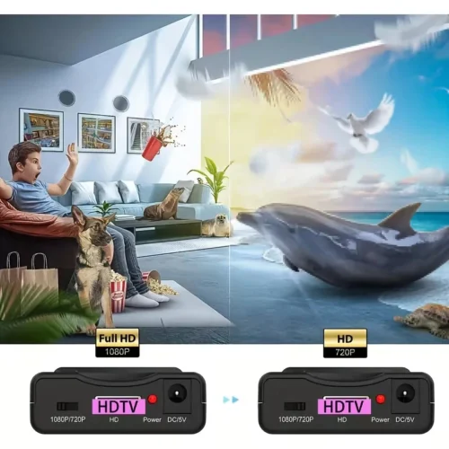 Adattatore Convertitore SCART a HDTV 1080P compatibile per TV HD decoder Sky