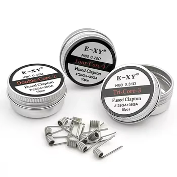 10pz Bobine Nichrome Fused Clapton TriCore Ni80 0.31ohm Filo Riscaldante DIY