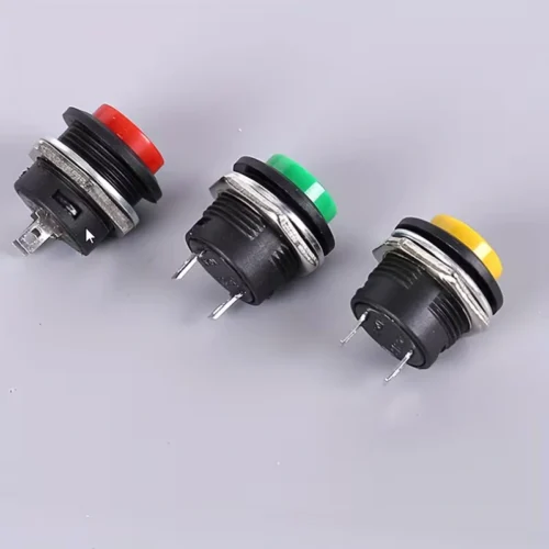 2PZ INTERRUTTORE R13-507 PULSANTE DI RIPRISTINO SELF-RECOVERY 2PIN 16MM ROSSO