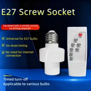 Portalampada Vite E27 Telecomando Bianco 85-265V Facilità Smart Home