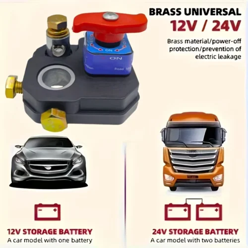staccabatteria Interruttore Batteria 12-24V con Isolatore Interno Auto Veicoli
