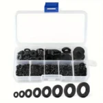 250pz rondelle nylon nero assortimento metriche guarnizione distanziali