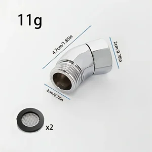 Gomito doccia angolo regolabile 90° plastica resistente montaggio facile