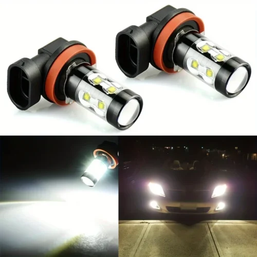 1pz lampada LED antinebbia H11 H8 50W 6000K guida DRL bianco