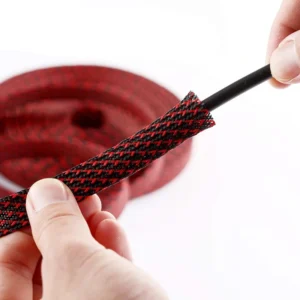 10m PET copertura cavo intrecciato rosso 3mm isolante flessibile