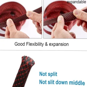 10m PET copertura cavo intrecciato rosso 3mm isolante flessibile