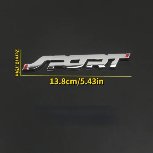 Adesivo auto cromato 3D metallo Argento emblema sportivo per bagagliaio