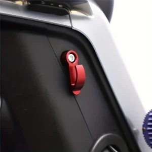 Gancio universale rosso casco moto lega alluminio CNC foro singolo