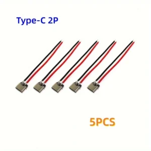 5pz cavo ricarica cellulare USB Type-C testa madre filo da saldare