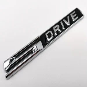 Adesivo auto logo "S-Drive" metallo distintivo bagagliaio universale