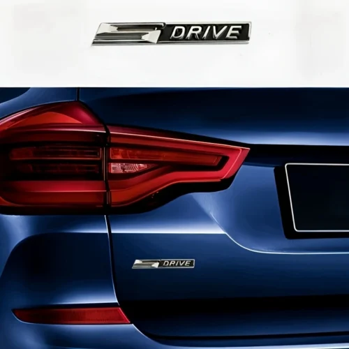 Adesivo auto logo "S-Drive" metallo distintivo bagagliaio universale